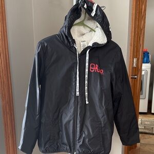 Ohio State Sherpa Black Hooded Jacket VS